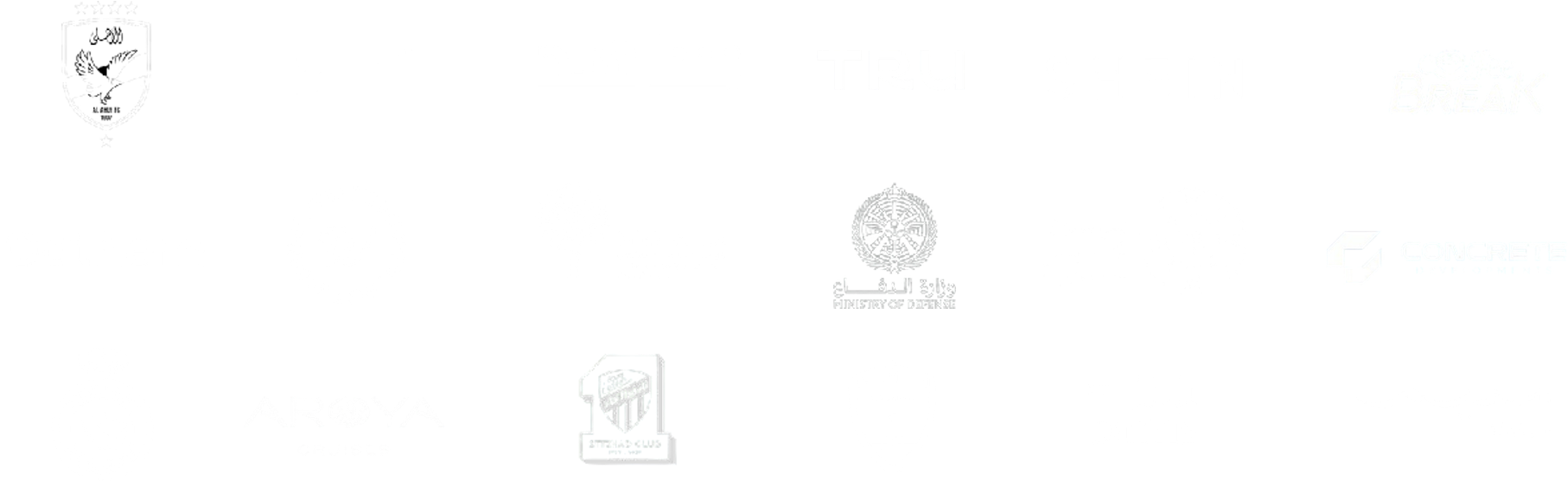 Logos of brands BANBAN Films has worked with, including Al Ahly, Nike, Shahid, Tru, Shein, Gathern and Aroya